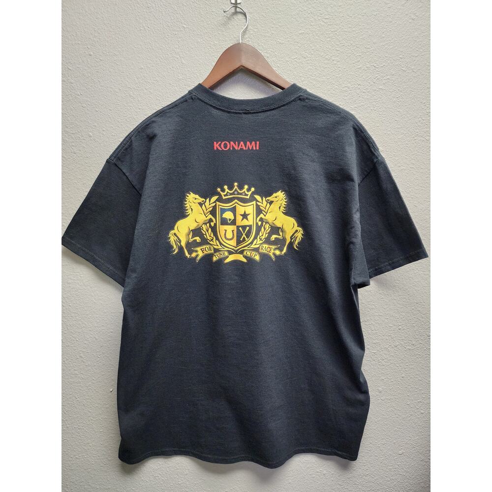 Konami Fortune Cup Tee XL Black Crest Logo Gaming Video Game Promo